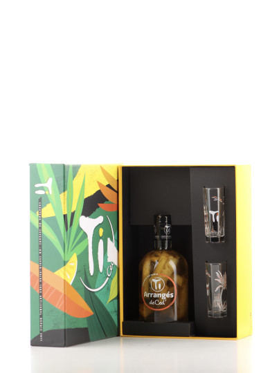 COFFRET RHUM ARRANGE TI CED ANANAS VICTORIA 2 VERRES